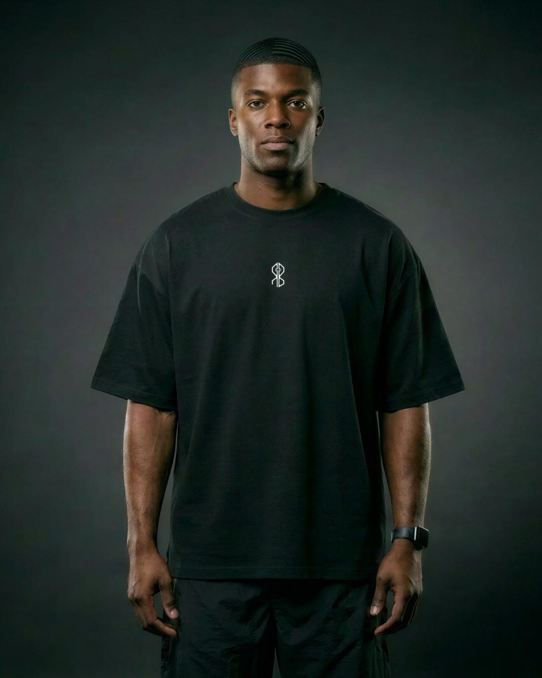 Repbuilt spiral graphic drop shoulder tee