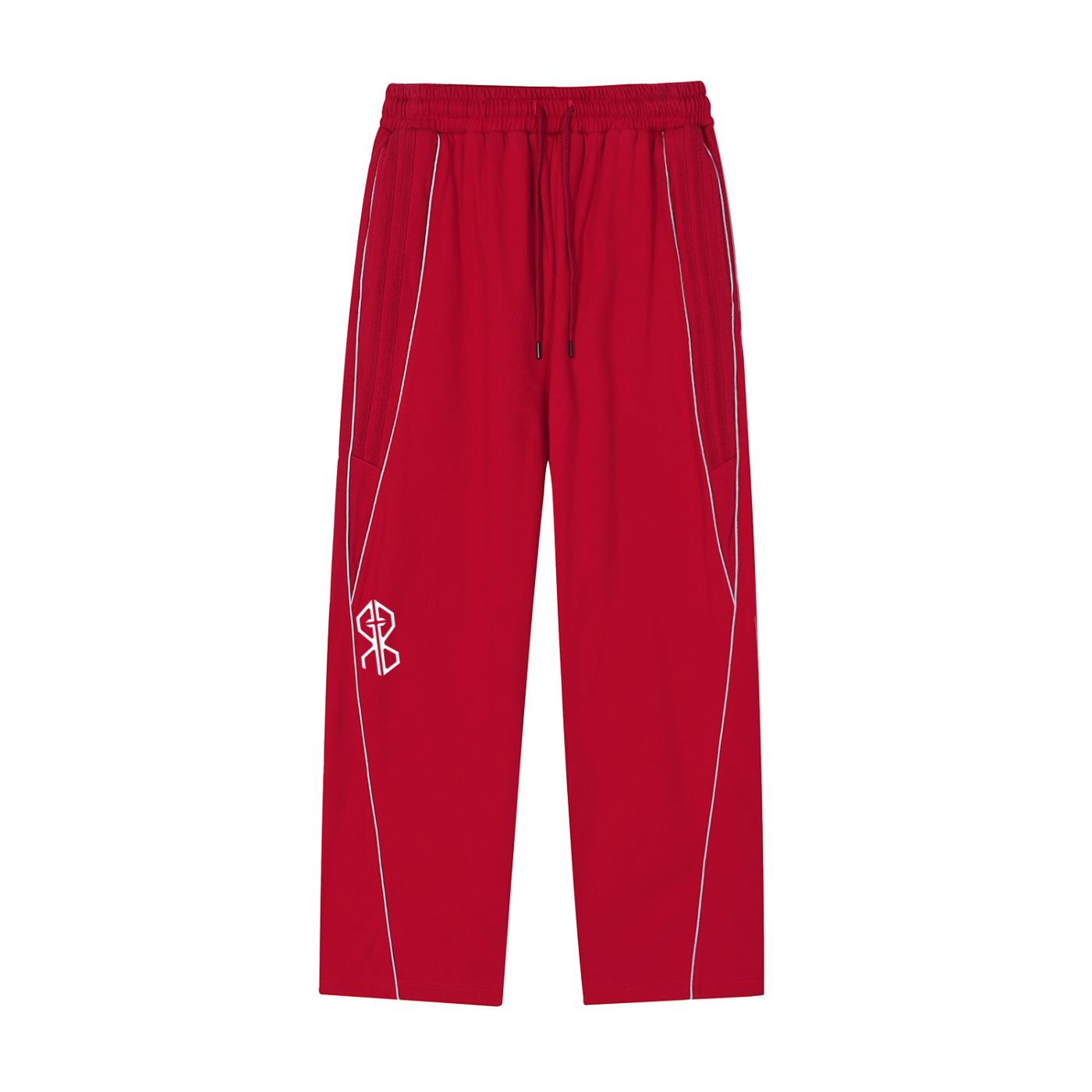 Reflective Striped Straight-Leg Tracksuit Sweats