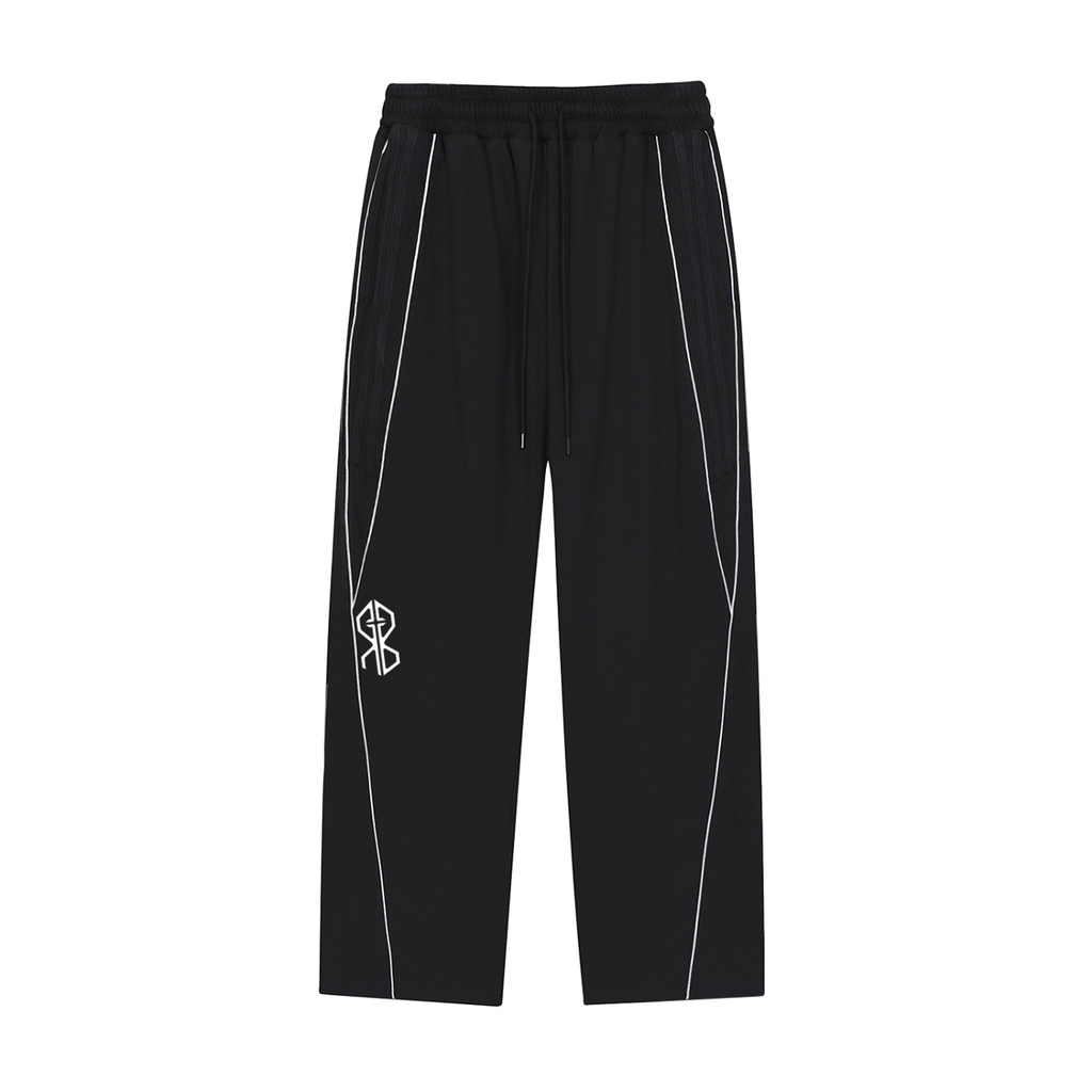 Reflective Striped Straight-Leg Tracksuit Sweats