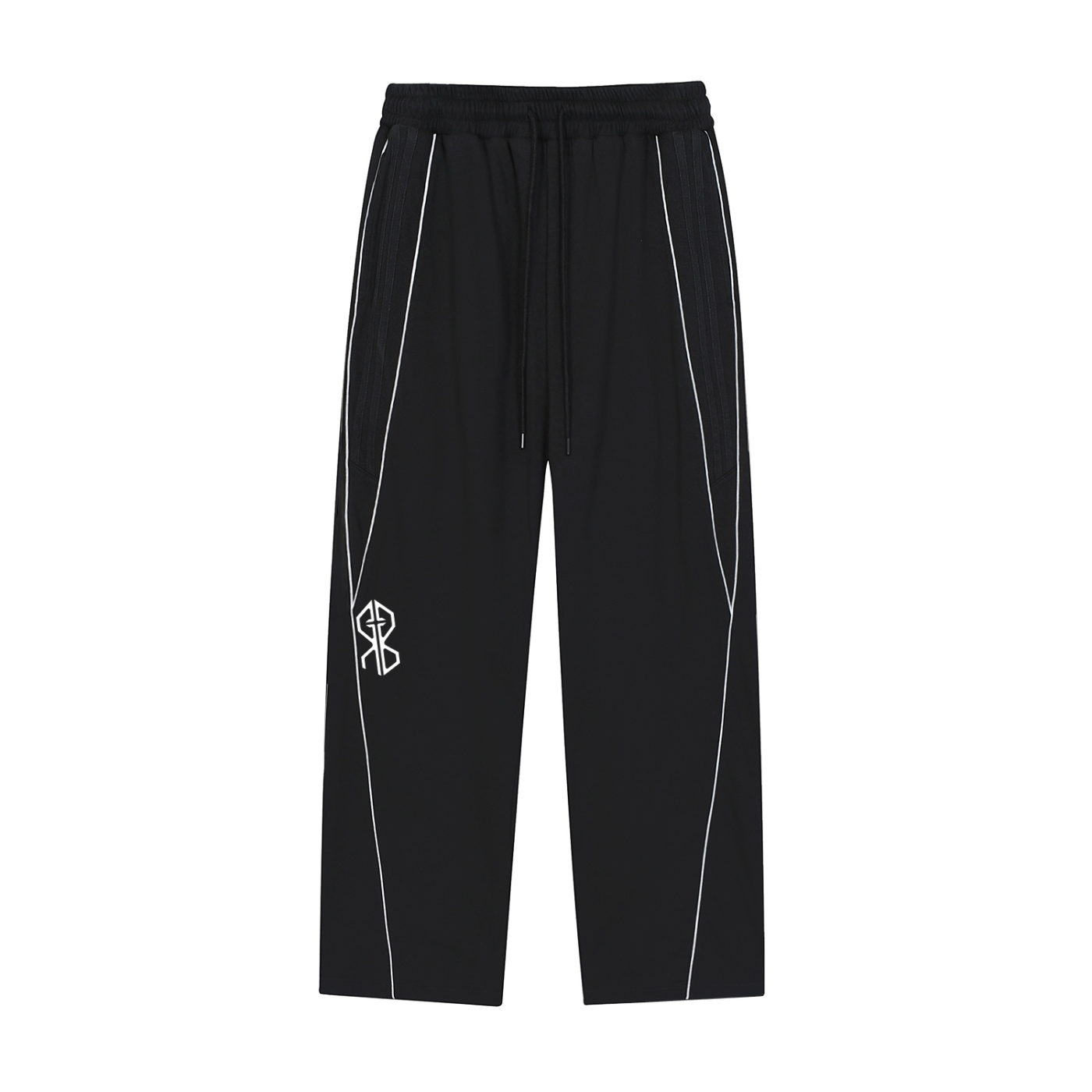 Reflective Striped Straight-Leg Tracksuit Sweats